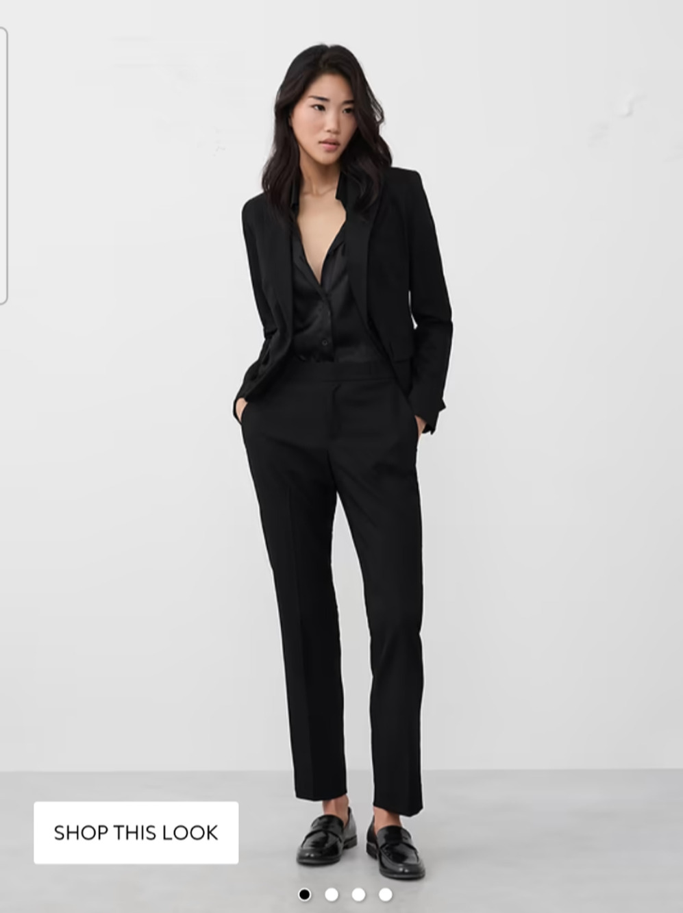 Banana Republic Black Suit Jacket Lined Collared Wool Blend Classic Fit Size 10